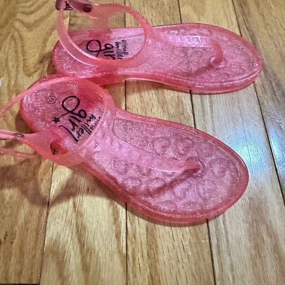 Girls Pink sparkle jelly sandals Size 11 - Picture 2 of 3